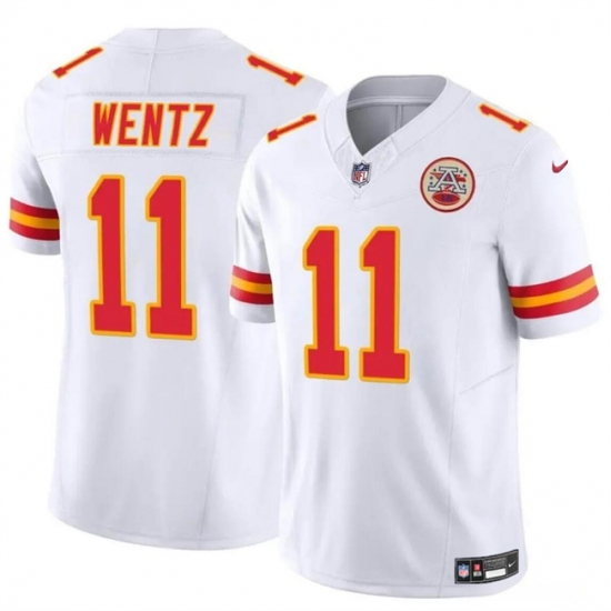 Men’s Kansas City Chiefs #11 Carson Wentz White 2023 F.U.S.E Vapor Untouchable Limited Football Stitched Jersey - Ujersey