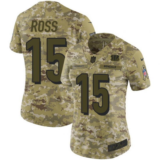 Women's Nike Cincinnati Bengals #15 John Ross Limited Camo 2018 Salute to Service NFL Jersey - Ujersey