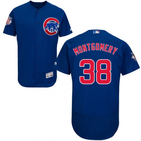 Men's Majestic Chicago Cubs #38 Mike Montgomery Royal Blue Alternate Flexbase Authentic Collection MLB Jersey - Ujersey