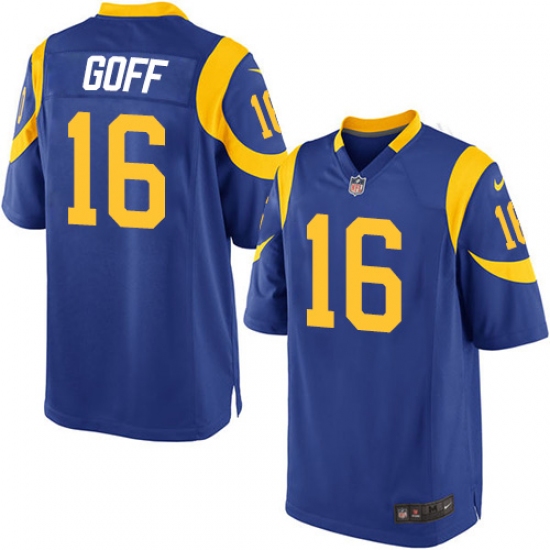 Men's Nike Los Angeles Rams #16 Jared Goff Game Royal Blue Alternate NFL Jersey - Ujersey