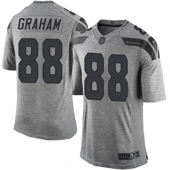 Men's Nike Seattle Seahawks #88 Jimmy Graham Limited Gray Gridiron NFL Jersey - Ujersey