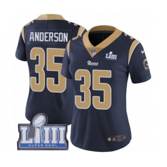 Women's Nike Los Angeles Rams #35 C.J. Anderson Navy Blue Team Color Vapor Untouchable Limited Player Super Bowl LIII Bound NFL Jersey - Ujersey