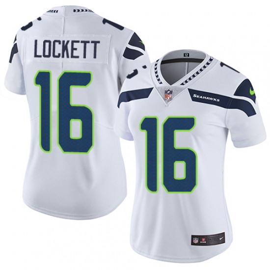 Women's Nike Seattle Seahawks #16 Tyler Lockett Elite White NFL Jersey - Ujersey