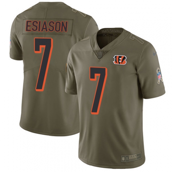 Men's Nike Cincinnati Bengals #7 Boomer Esiason Limited Olive 2017 Salute to Service NFL Jersey - Ujersey