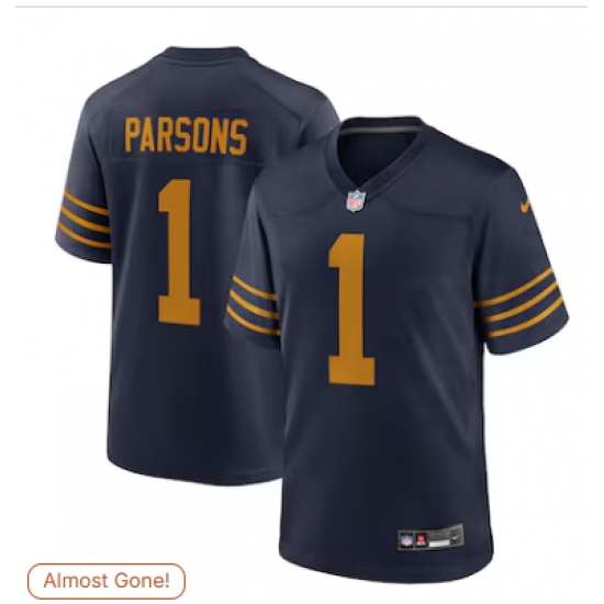 Men's Green Bay Packers #1 Micah Parsons Nike Navy The 1923 Classic Game Game Jersey - Ujersey