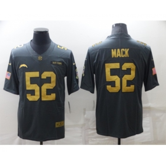 Men's Los Angeles Chargers #52 Khalil Mack Grey Gold Salute To Service Limited Stitched Jersey - Ujersey