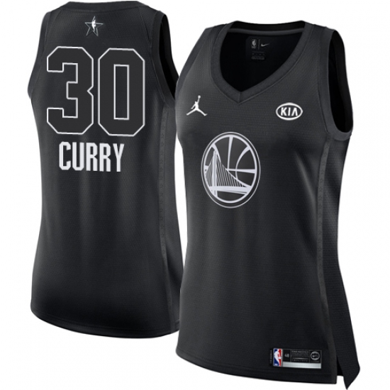 Women's Nike Jordan Golden State Warriors #30 Stephen Curry Swingman Black 2018 All-Star Game NBA Jersey - Ujersey