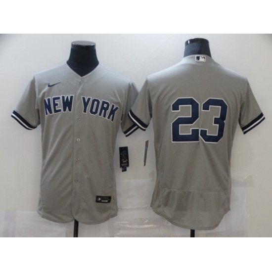 Men's Nike New York Yankees #23 Don Mattingly Grey Road Flex Base Authentic Collection Jersey - Ujersey