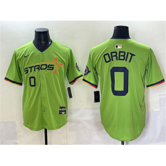 Men's Houston Astros #0 Orbit Green 2025 City Connect Limited Stitched Baseball Jersey