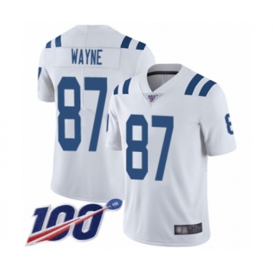 Men's Indianapolis Colts #87 Reggie Wayne White Vapor Untouchable Limited Player 100th Season Football Jersey - Ujersey