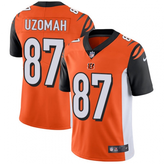 Men's Nike Cincinnati Bengals #87 C.J. Uzomah Vapor Untouchable Limited Orange Alternate NFL Jersey - Ujersey