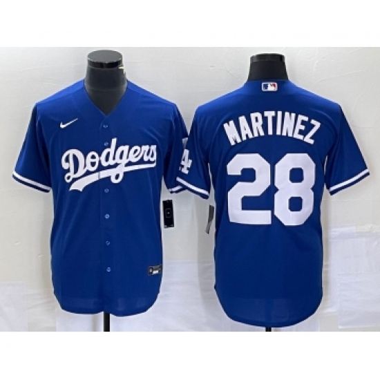 Men's Los Angeles Dodgers #28 JD Martinez Blue Stitched Cool Base Nike Jersey - Ujersey