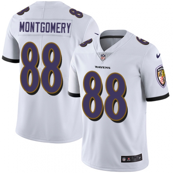 Men's Nike Baltimore Ravens #88 Ty Montgomery White Vapor Untouchable Limited Player NFL Jersey - Ujersey
