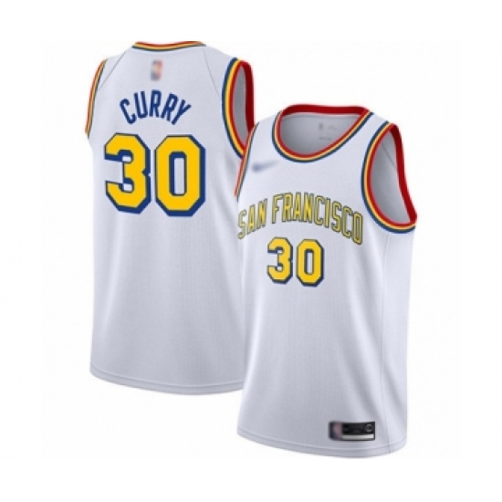 Women's Golden State Warriors #30 Stephen Curry Swingman White Hardwood Classics Basketball Jersey - San Francisco Classic Edition - Ujersey