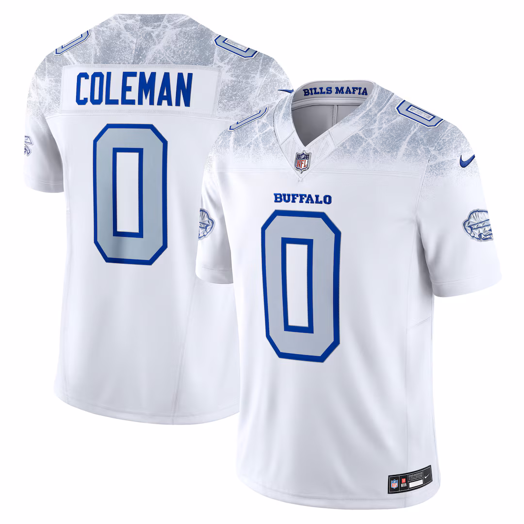 Men's Buffalo Bills Keon Coleman Nike White 2025 Rivalries Collection Stitched Limited Jersey