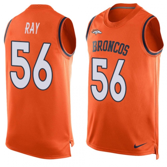 Men's Nike Denver Broncos #56 Shane Ray Limited Orange Player Name & Number Tank Top NFL Jersey - Ujersey