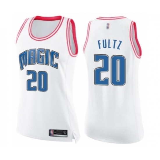 Women's Orlando Magic #20 Markelle Fultz Swingman White Pink Fashion Basketball Jersey - Ujersey
