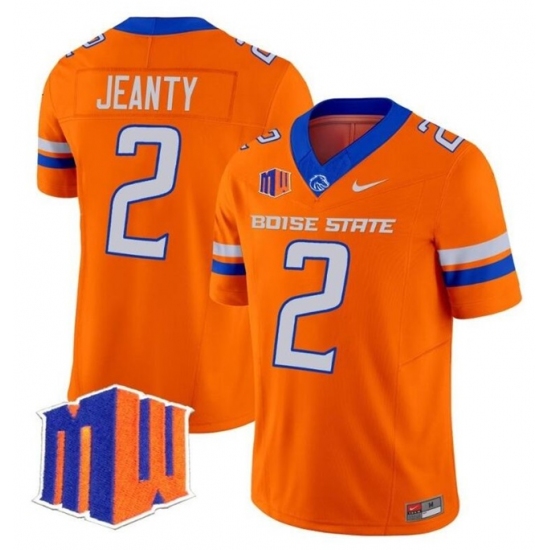 Men's Boise State Broncos #2 Ashton Jeanty Orange 2024 F.U.S.E. Vapor Limited Stitched Football Jersey