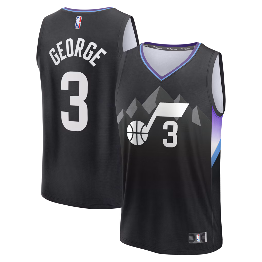Men's Utah Jazz Keyonte George Fanatics Black Fast Break Replica Jersey - Statement Edition