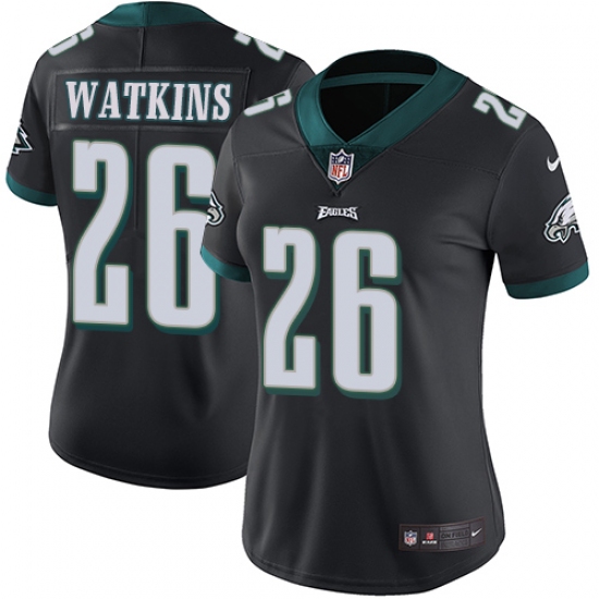 Women's Nike Philadelphia Eagles #26 Jaylen Watkins Black Alternate Vapor Untouchable Limited Player NFL Jersey - Ujersey