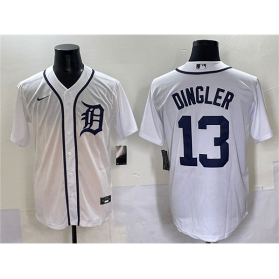 Men's Detroit Tigers #13 Dillon Dingler Cool Base Stitched Baseball Jersey - Ujersey