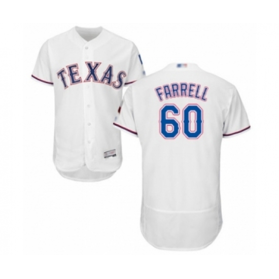 Men's Texas Rangers #60 Luke Farrell White Home Flex Base Authentic Collection Baseball Player Jersey