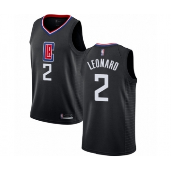 Youth Los Angeles Clippers #2 Kawhi Leonard Swingman Black Basketball Jersey Statement Edition