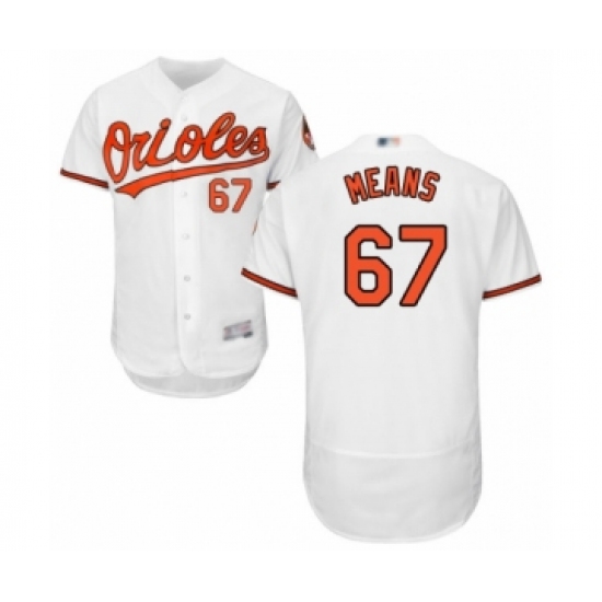 Men's Baltimore Orioles #67 John Means White Home Flex Base Authentic Collection Baseball Jersey - Ujersey
