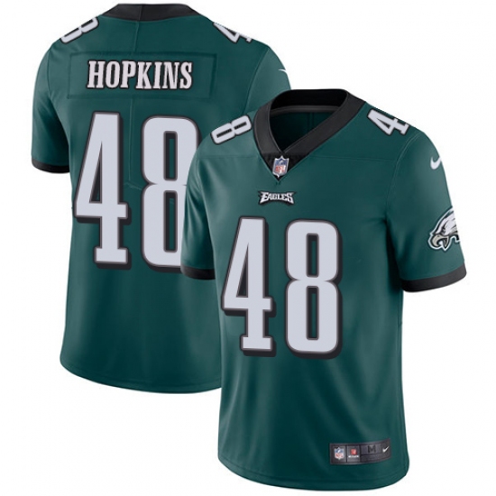 Men's Nike Philadelphia Eagles #48 Wes Hopkins Midnight Green Team Color Vapor Untouchable Limited Player NFL Jersey - Ujersey