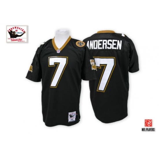 Mitchell And Ness New Orleans Saints #7 Morten Andersen Black Authentic NFL Jersey