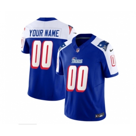 Men's Nike New England Patriots Active Player Custom Blue White 2023 F.U.S.E. Throwback Limited Football Stitched Jersey - Ujersey