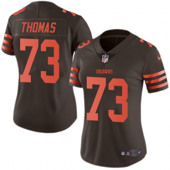 Women's Nike Cleveland Browns #73 Joe Thomas Limited Brown Rush Vapor Untouchable NFL Jersey - Ujersey