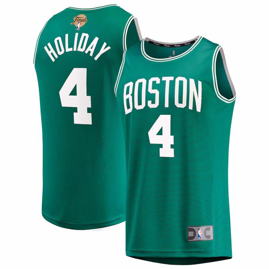 Men's Boston Celtics Jrue Holiday Fanatics Kelly Green 2024 NBA Finals Fast Break Replica Player Jersey - Icon Edition - Ujersey NHL