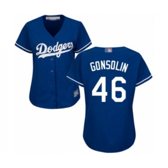 Women's Los Angeles Dodgers #46 Tony Gonsolin Authentic Royal Blue Alternate Cool Base Baseball Player Jersey - Ujersey