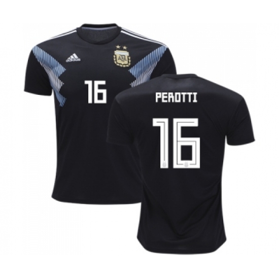 Argentina #16 Perotti Away Kid Soccer Country Jersey
