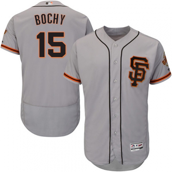 Men's Majestic San Francisco Giants #15 Bruce Bochy Grey Alternate Flex Base Authentic Collection MLB Jersey - Ujersey