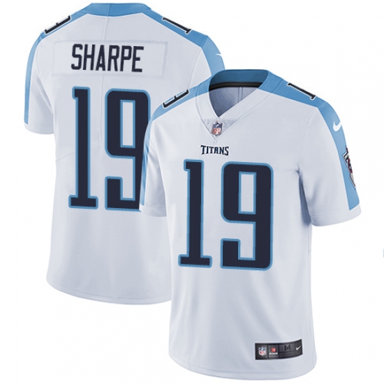 Youth Nike Tennessee Titans #19 Tajae Sharpe White Vapor Untouchable Limited Player NFL Jersey - Ujersey