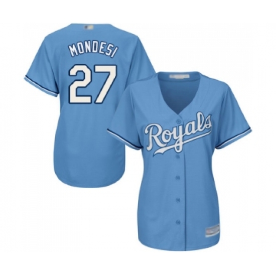 Women's Kansas City Royals #27 Adalberto Mondesi Replica Light Blue Alternate 1 Cool Base Baseball Jersey - Ujersey