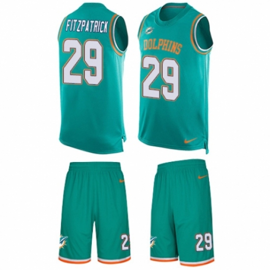 Men's Nike Miami Dolphins #29 Minkah Fitzpatrick Limited Aqua Green Tank Top Suit NFL Jersey - Ujersey