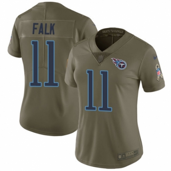 Women's Nike Tennessee Titans #11 Luke Falk Limited Olive 2017 Salute to Service NFL Jersey - Ujersey