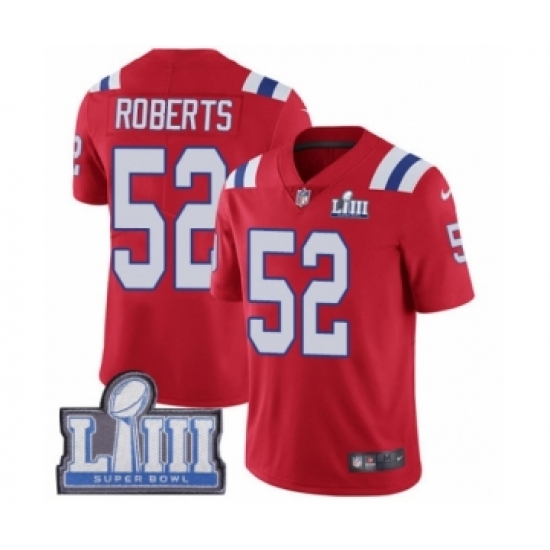 Youth Nike New England Patriots #52 Elandon Roberts Red Alternate Vapor Untouchable Limited Player Super Bowl LIII Bound NFL Jersey - Ujersey