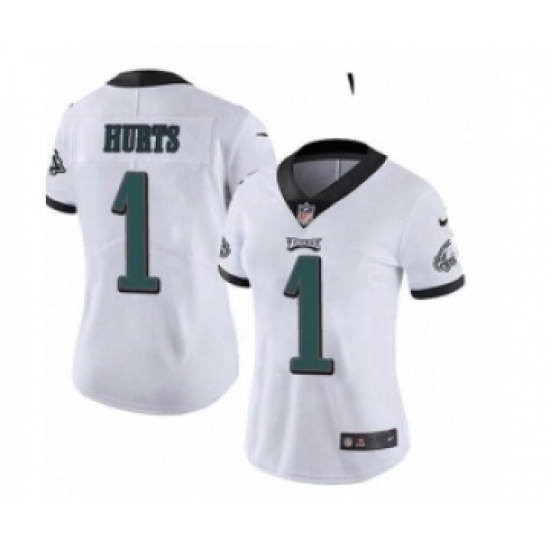 Women Philadelphia Eagles #1 Jalen Hurts Limited White Vapor Untouchable NFL Jersey - Ujersey