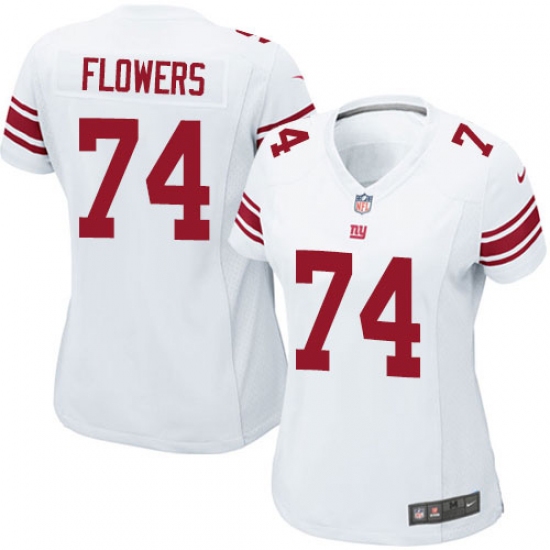 Women's Nike New York Giants #74 Ereck Flowers Game White NFL Jersey - Ujersey