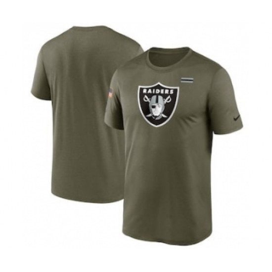 Men's Las Vegas Raiders Football Olive 2021 Salute To Service Legend Performance T-Shirt - Ujersey