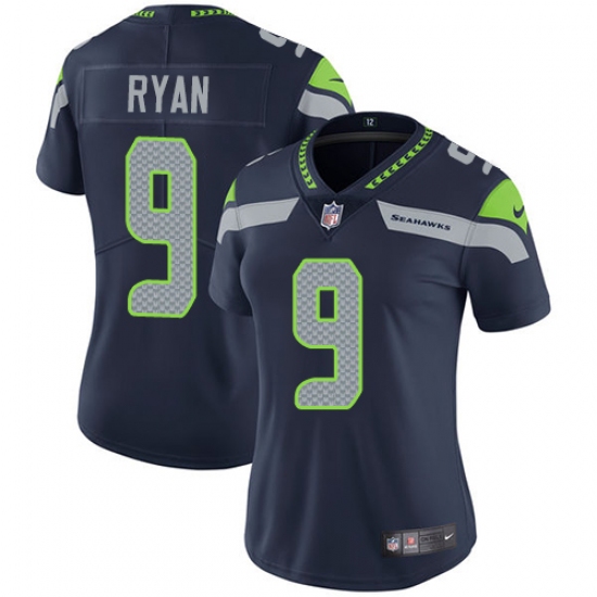Women's Nike Seattle Seahawks #9 Jon Ryan Steel Blue Team Color Vapor Untouchable Limited Player NFL Jersey - Ujersey
