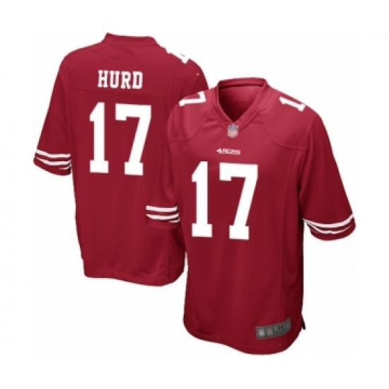 Men's San Francisco 49ers #17 Jalen Hurd Game Red Team Color Football Jersey - Ujersey