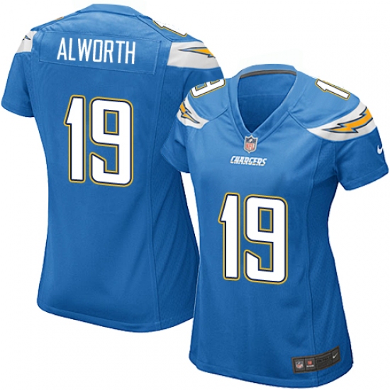 Women's Nike Los Angeles Chargers #19 Lance Alworth Game Electric Blue Alternate NFL Jersey - Ujersey