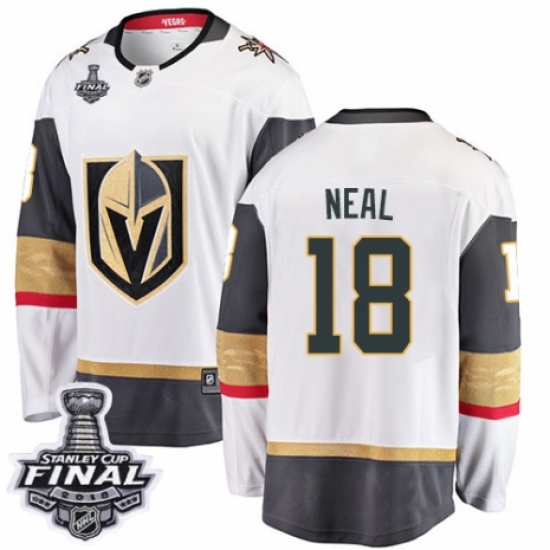Youth Vegas Golden Knights #18 James Neal Authentic White Away Fanatics Branded Breakaway 2018 Stanley Cup Final NHL Jersey - Ujersey