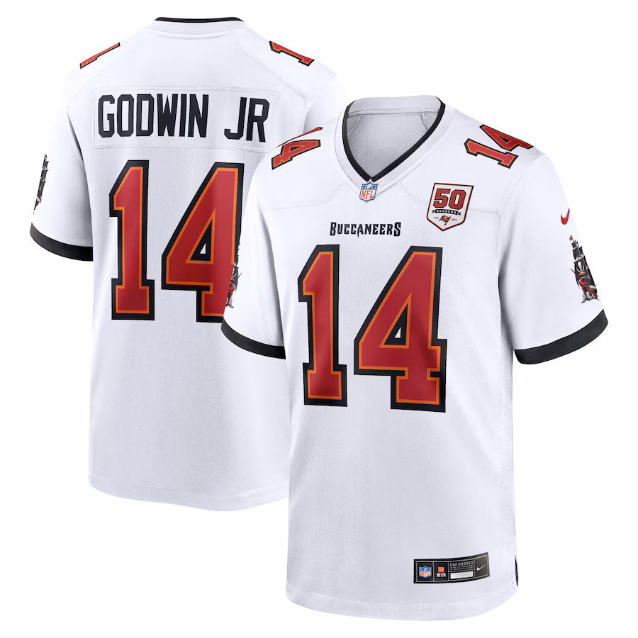 Chris Godwin Jr. Buccaneers 50th Season White Game Jersey