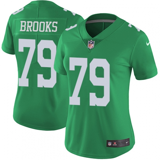 Women's Nike Philadelphia Eagles #79 Brandon Brooks Limited Green Rush Vapor Untouchable NFL Jersey - Ujersey